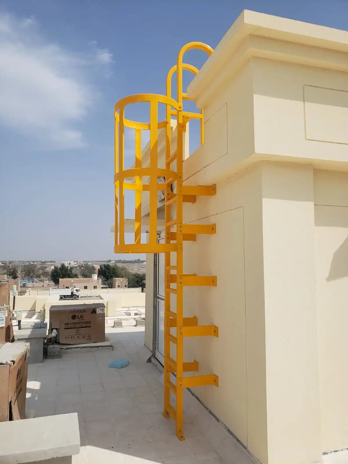 Installed GRP access ladder for an industrial application